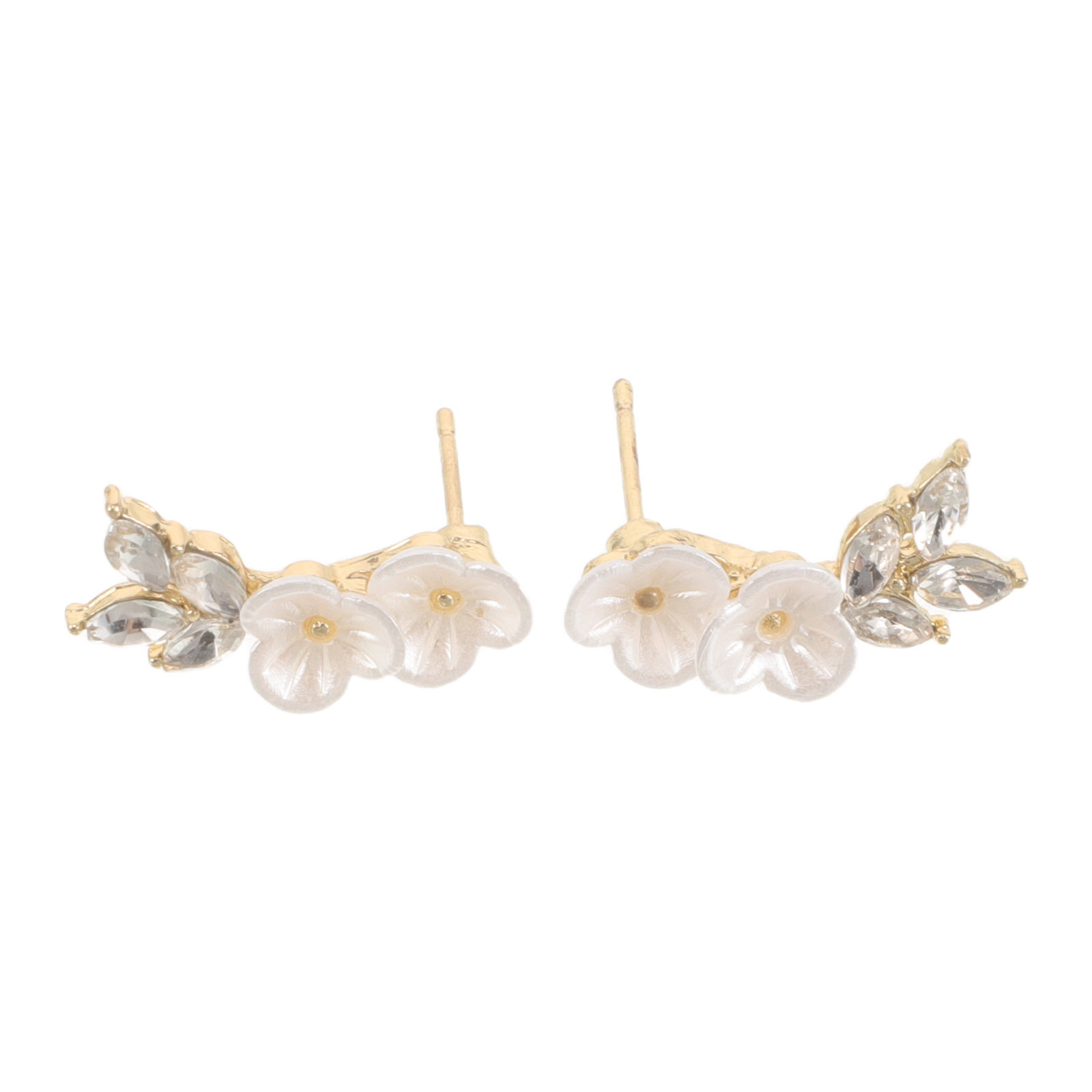 Cluster Stud Ear - 1Pair Golden Plum Flower Stud Earrings