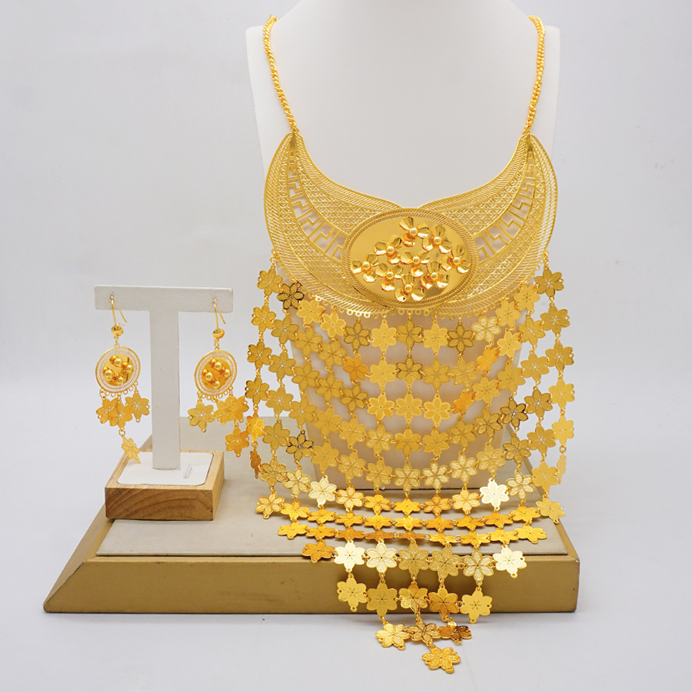 Body Jewelry Dubai - 24k Dubai Gold Plated Jewelry Set