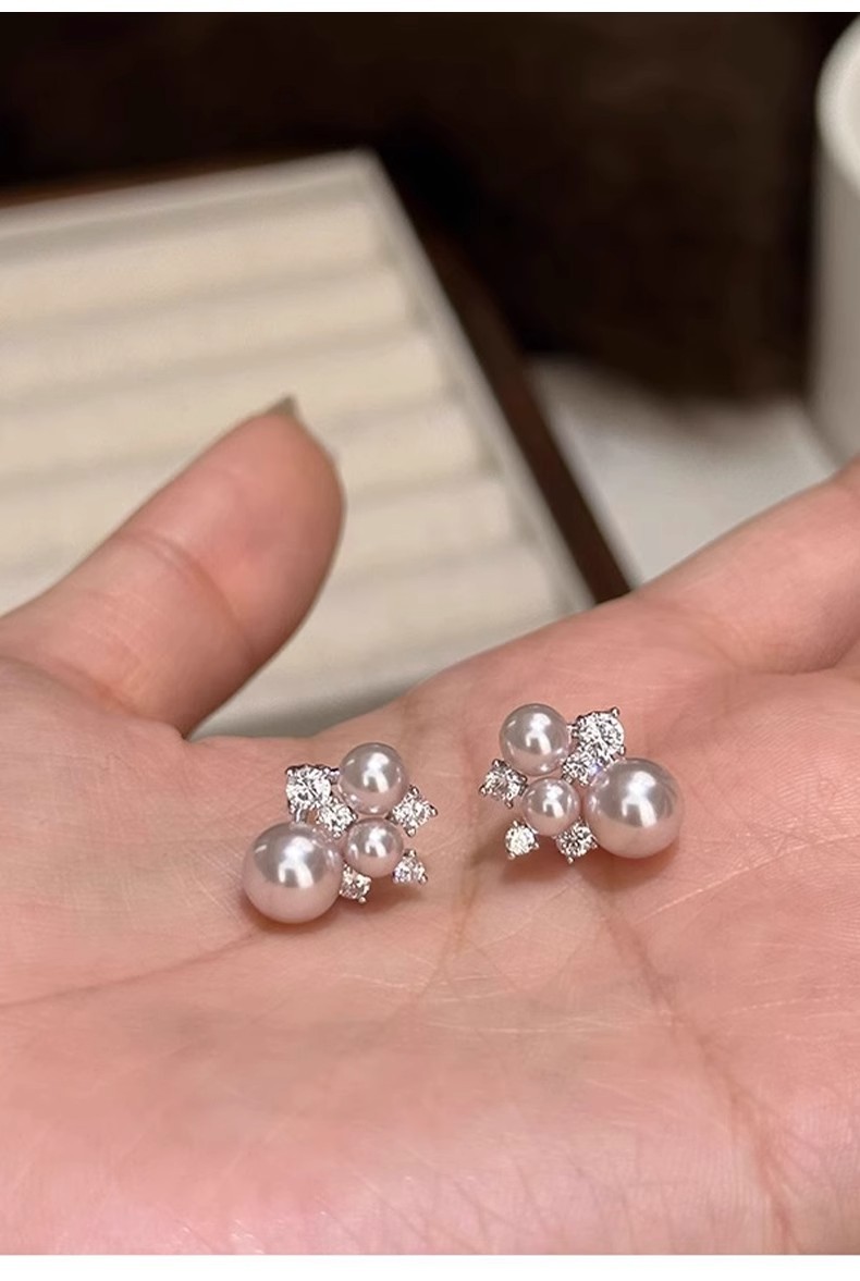 Silver Plated Cluster Pearl St - Cluster Stud Ear avaliação e preço