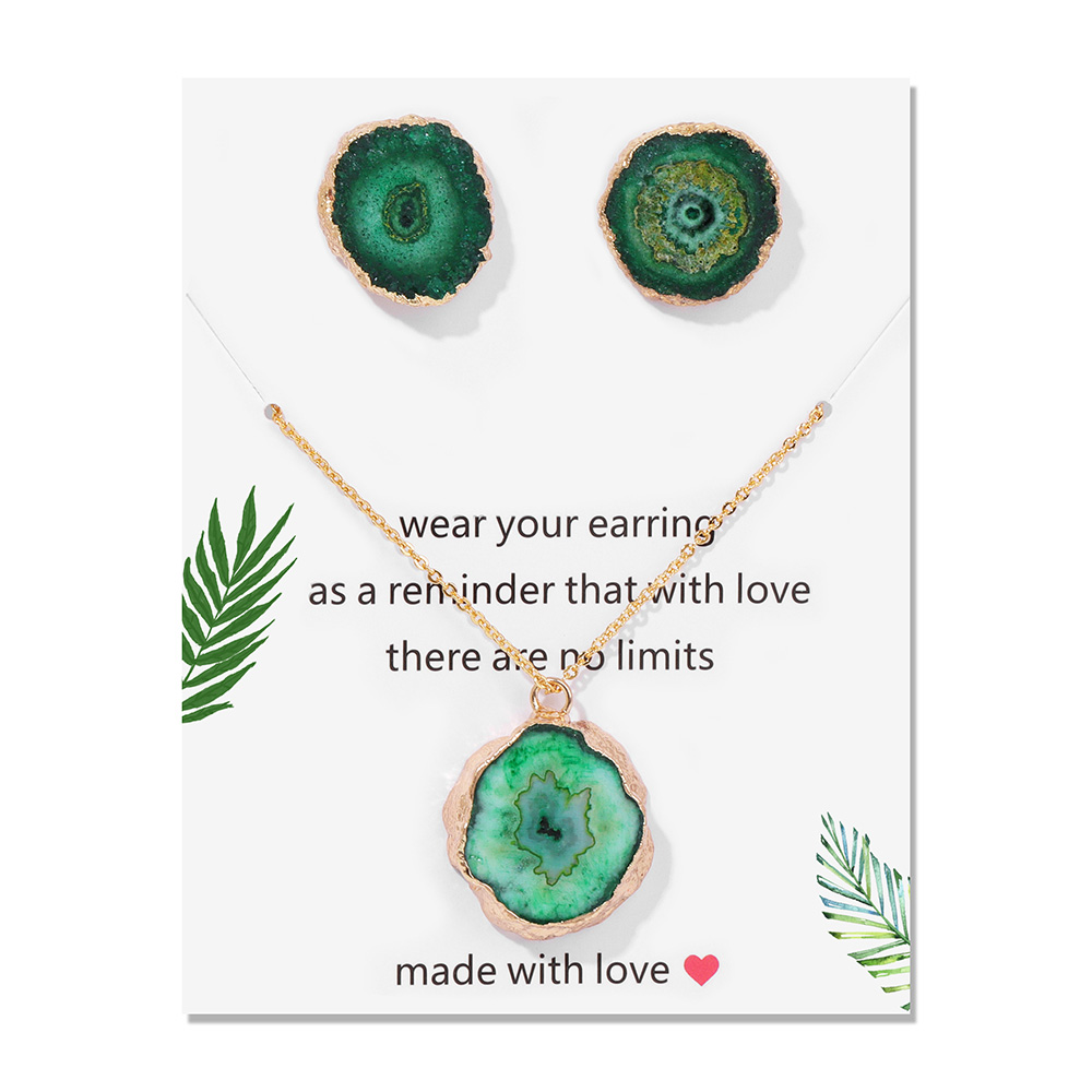 Natural Green Druzy Agates Clu - Cluster Stud Ear avaliação e preço
