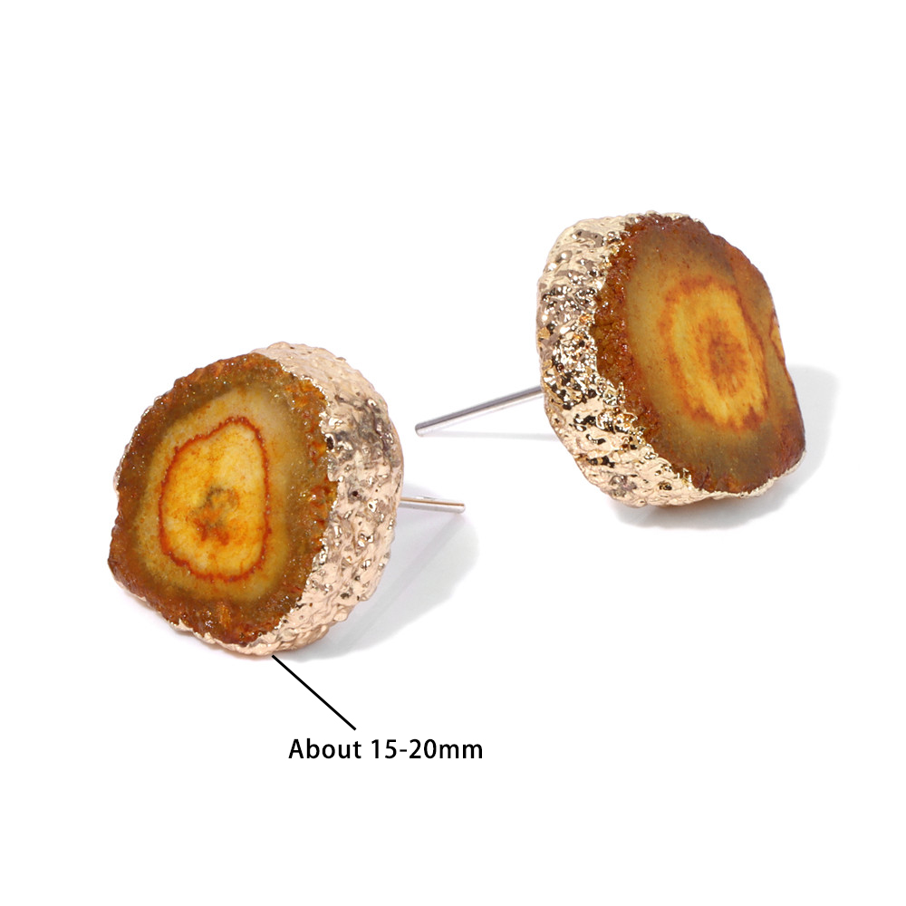 Irregular Druzy Geode Agates E - Cluster Stud Ear avaliação e preço
