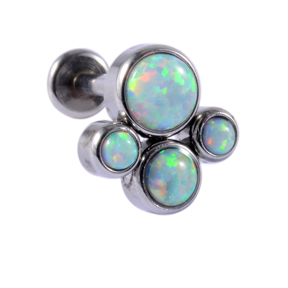 1Pcs G23 Titanium&Steel Opal C - Cluster Stud Ear avaliação e preço