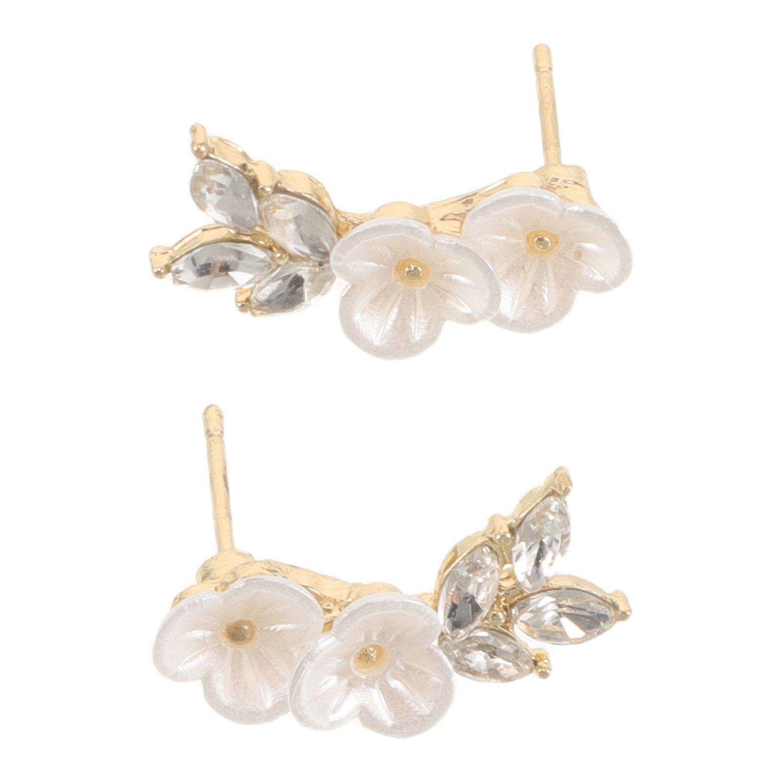 1Pair Golden Plum Flower Stud  - Cluster Stud Ear avaliação e preço