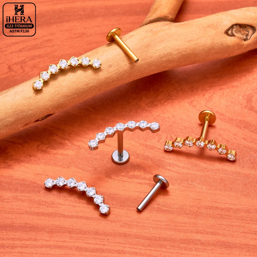 ASTM F136 Titanium Curved Clus - Cluster Stud Ear avaliação e preço
