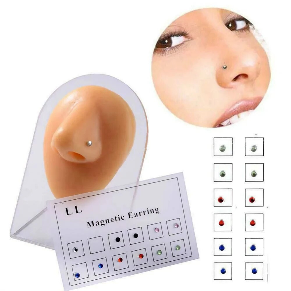 12PCS/Card Fake Cheater Non Pi - Body Jewelry Lip Ring avaliação e preço
