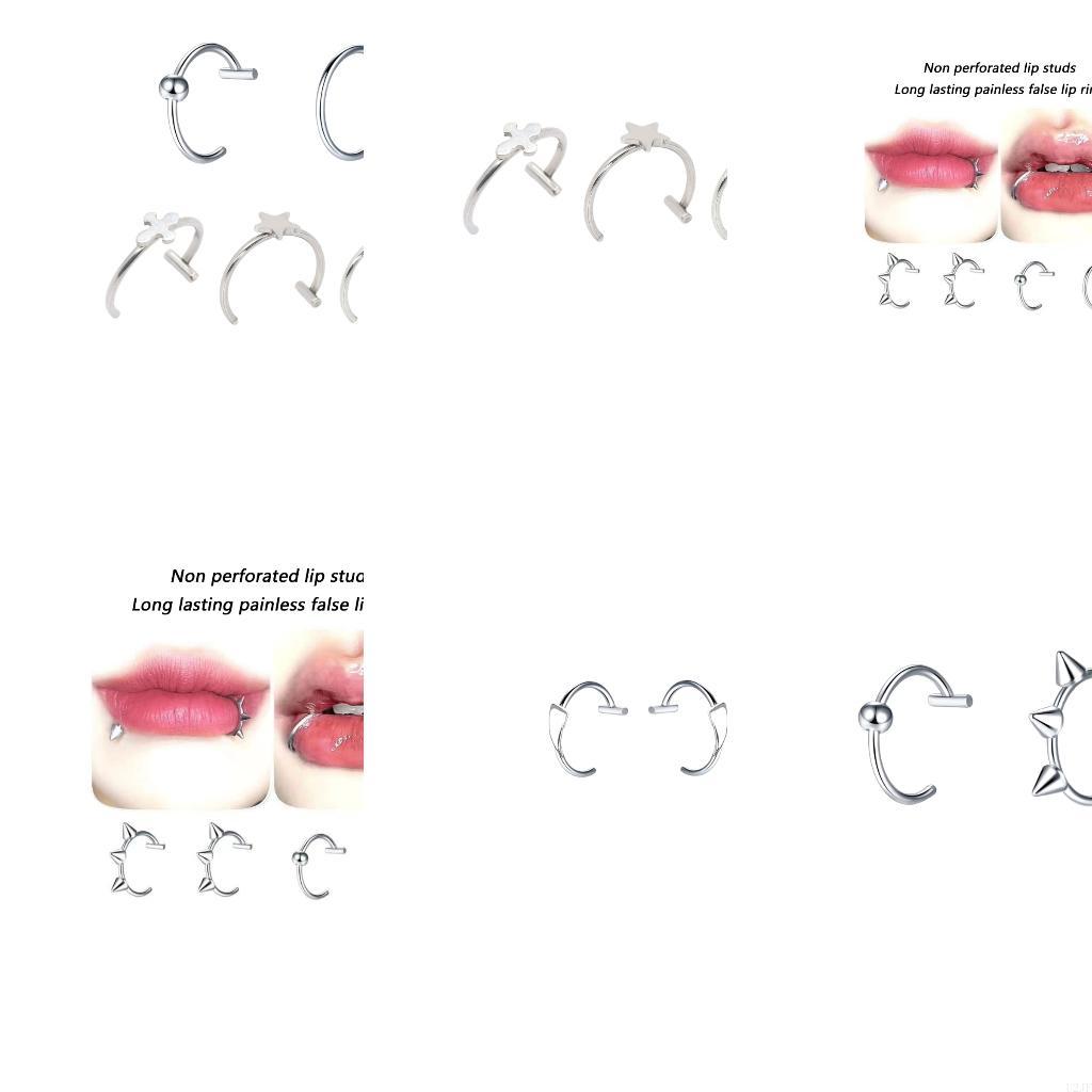   Stainless Steel Clip on Lip  - Body Jewelry Lip Ring avaliação e preço