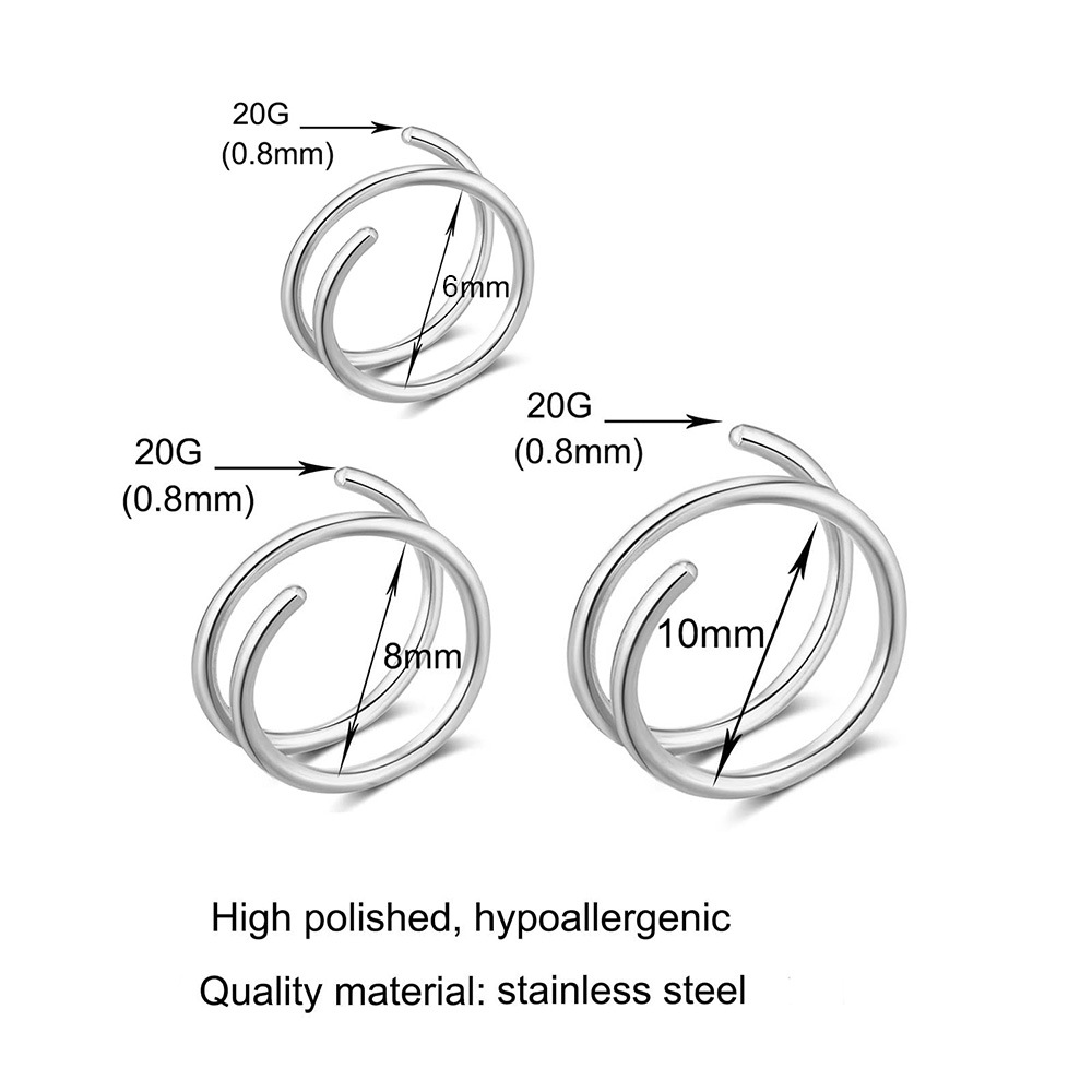 1PC Stainless Steel 316 Double - Body Jewelry Lip Ring avaliação e preço
