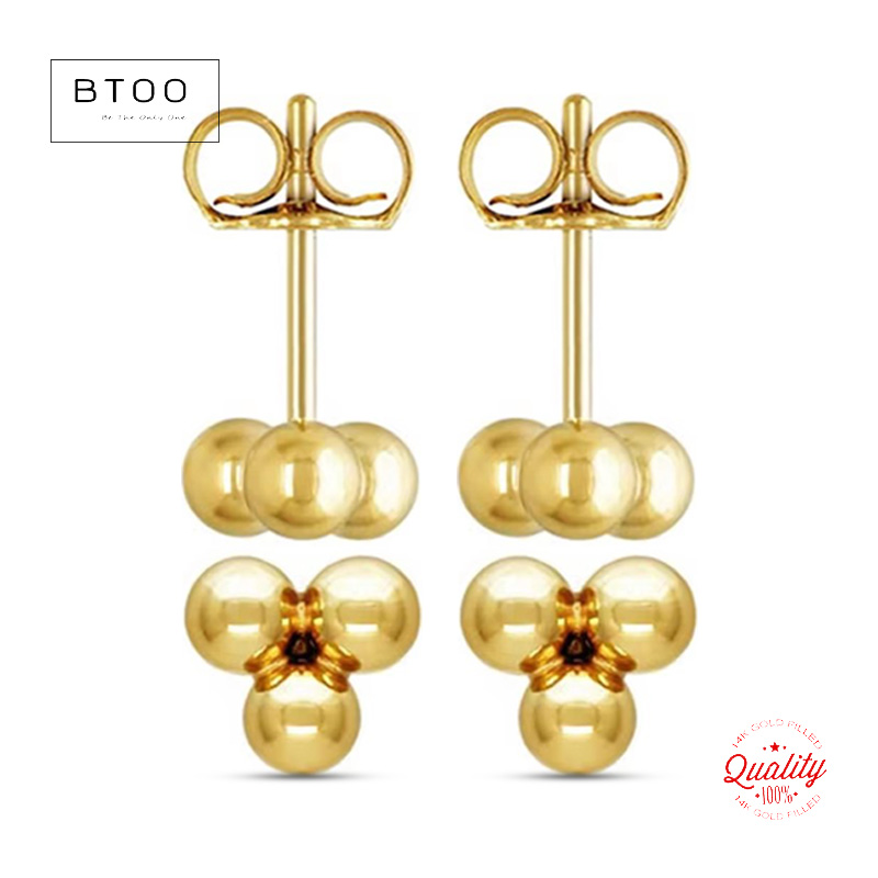 14k Gold Filled 3 Ball Ear Stu - Cluster Stud Ear avaliação e preço