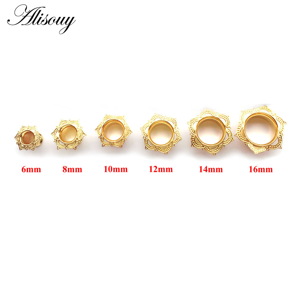 Alisouy 2 PCS Gold Color Plug  - Body Jewelry Gauge To Mm avaliação e preço