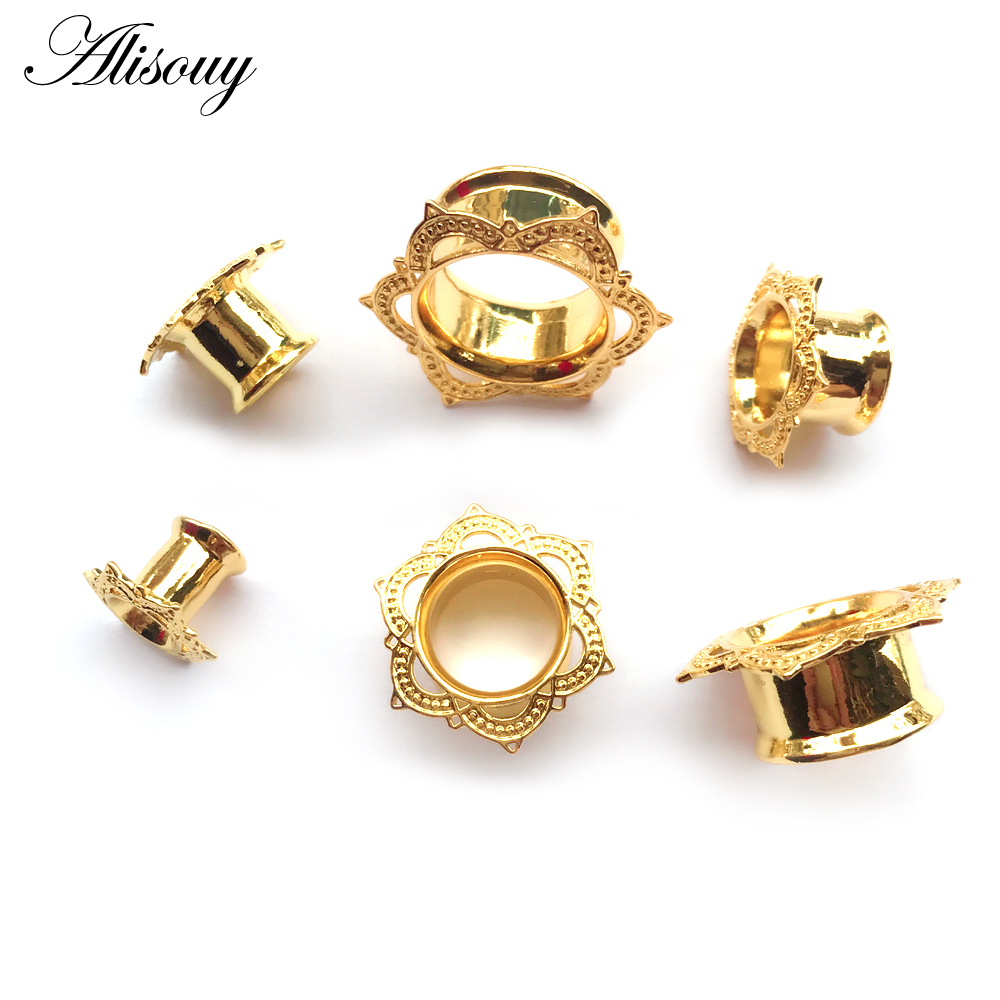 Alisouy 2 PCS Gold Color Plug  - Body Jewelry Gauge To Mm avaliação e preço