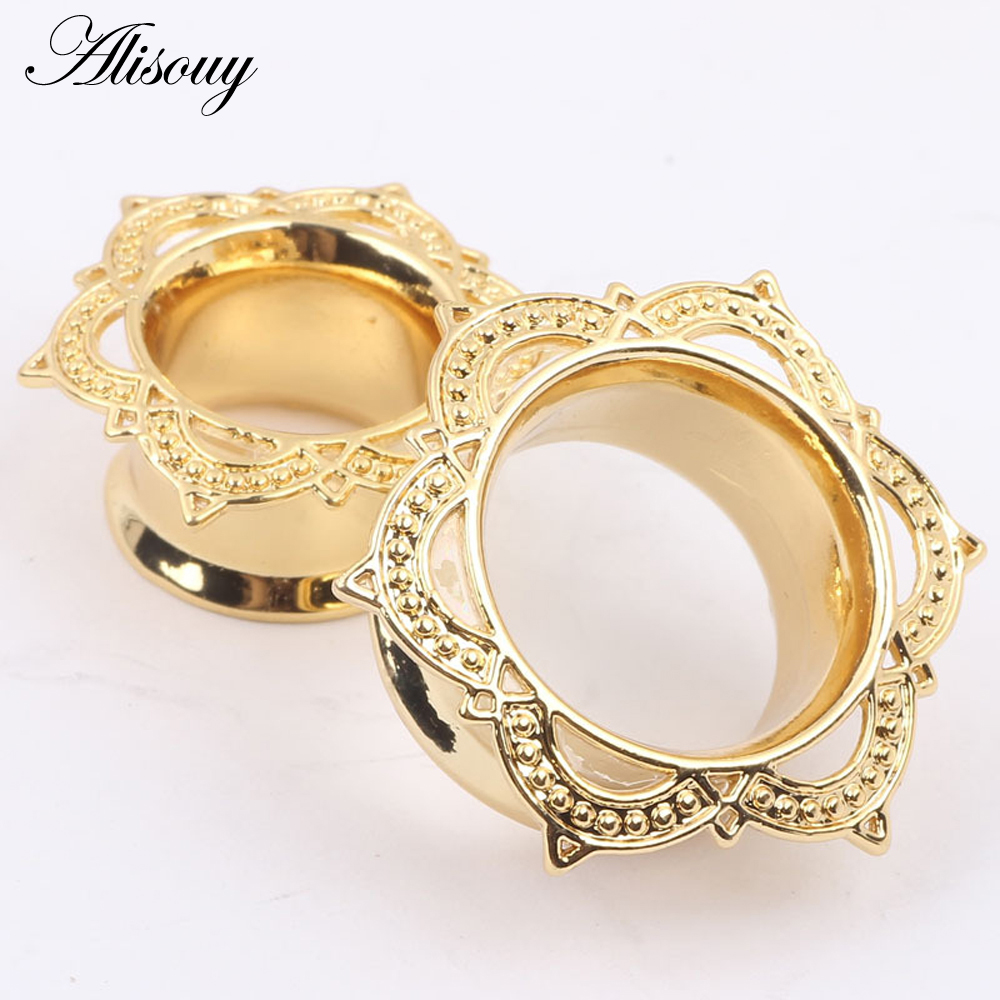 Alisouy 2 PCS Gold Color Plug  - Body Jewelry Gauge To Mm avaliação e preço
