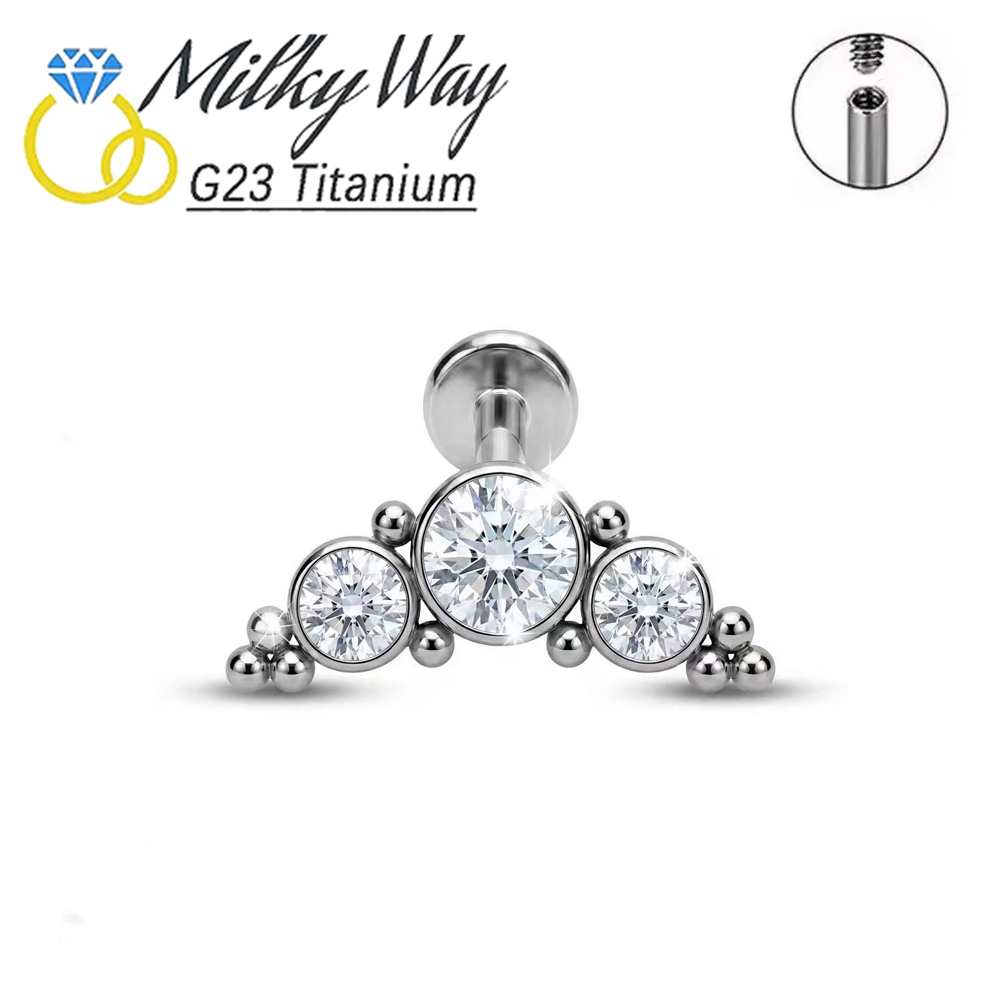 G23 ASTM F136 Titanium 16G Clu - Cluster Stud Ear avaliação e preço