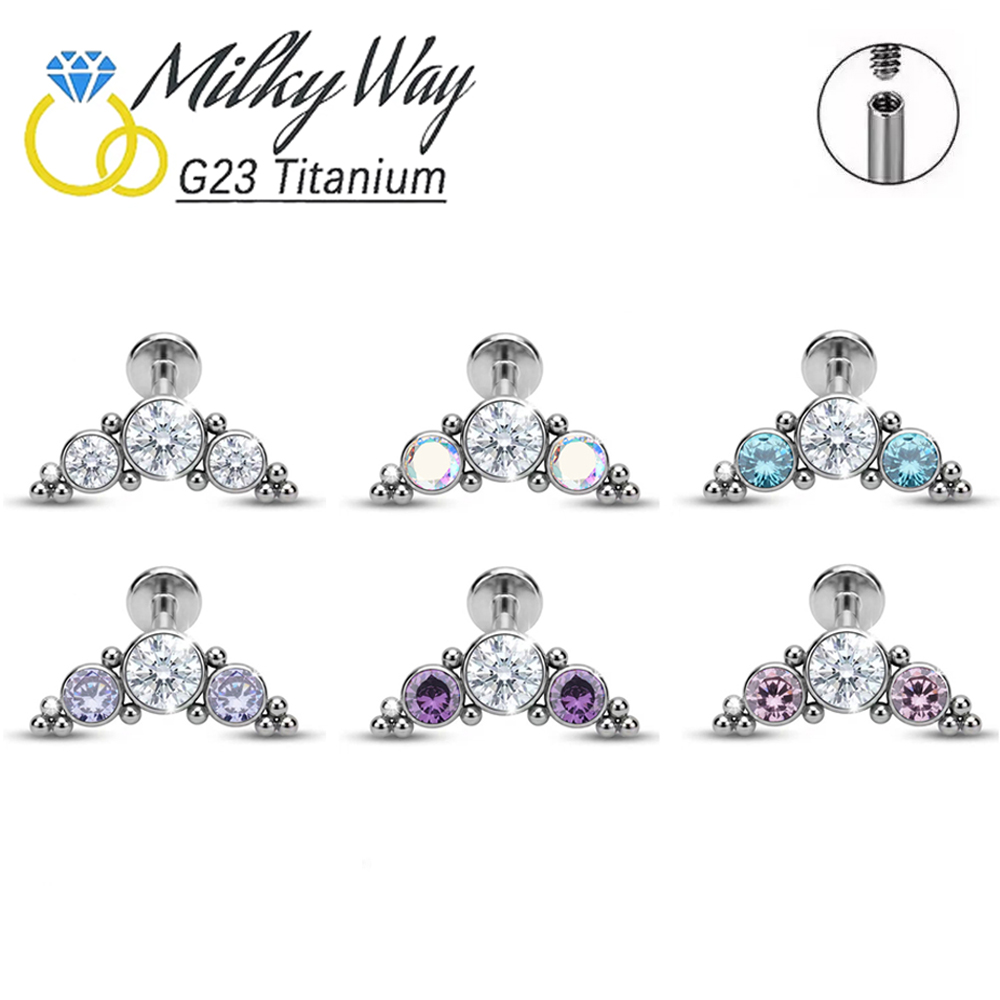 G23 ASTM F136 Titanium 16G Clu - Cluster Stud Ear avaliação e preço