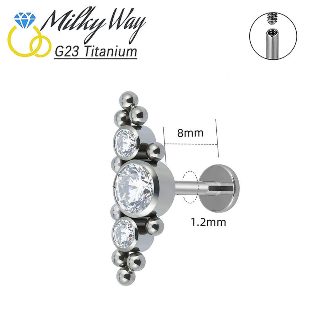 G23 ASTM F136 Titanium 16G Clu - Cluster Stud Ear avaliação e preço