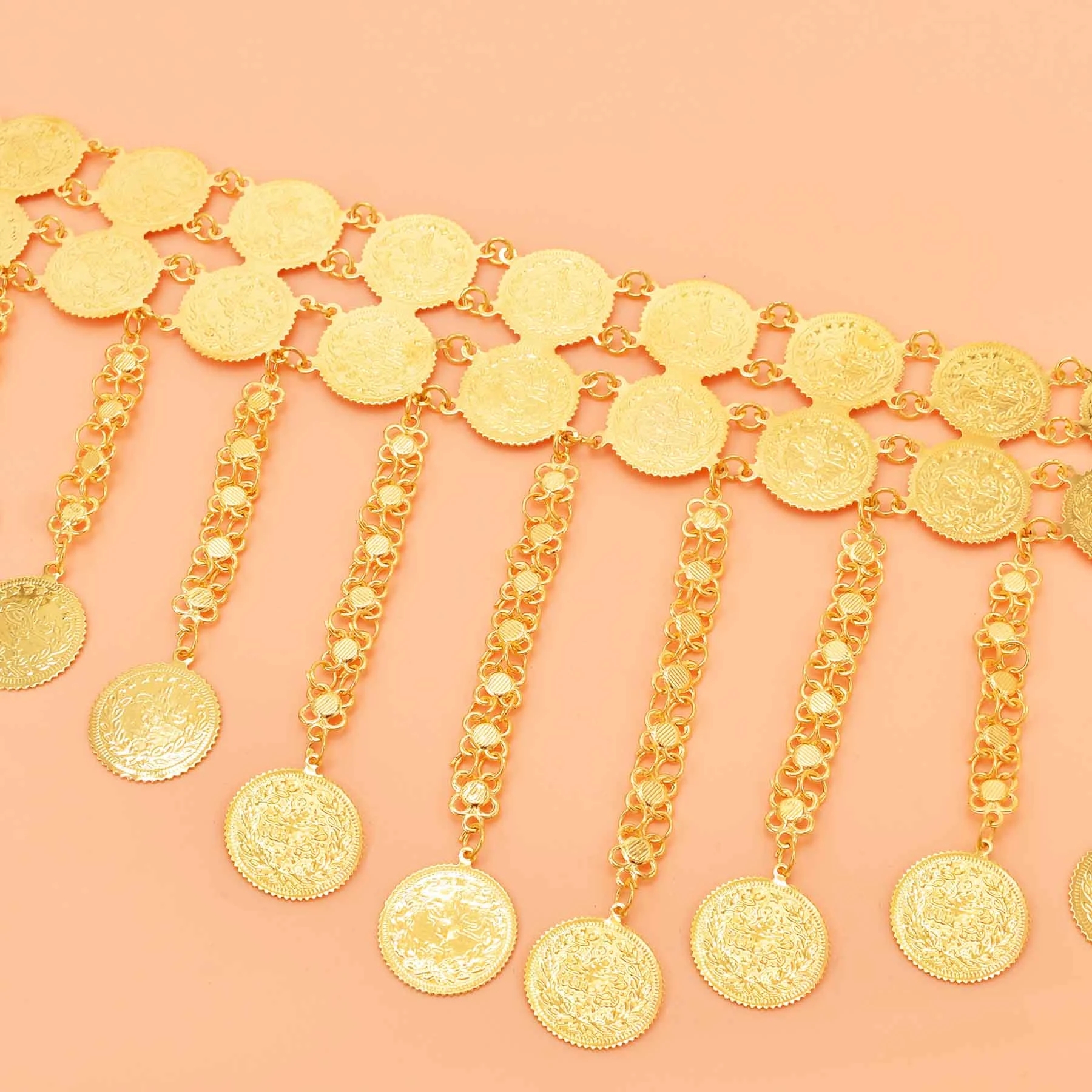Golden Double Layer Coins Long - Body Jewelry Indian avaliação e preço