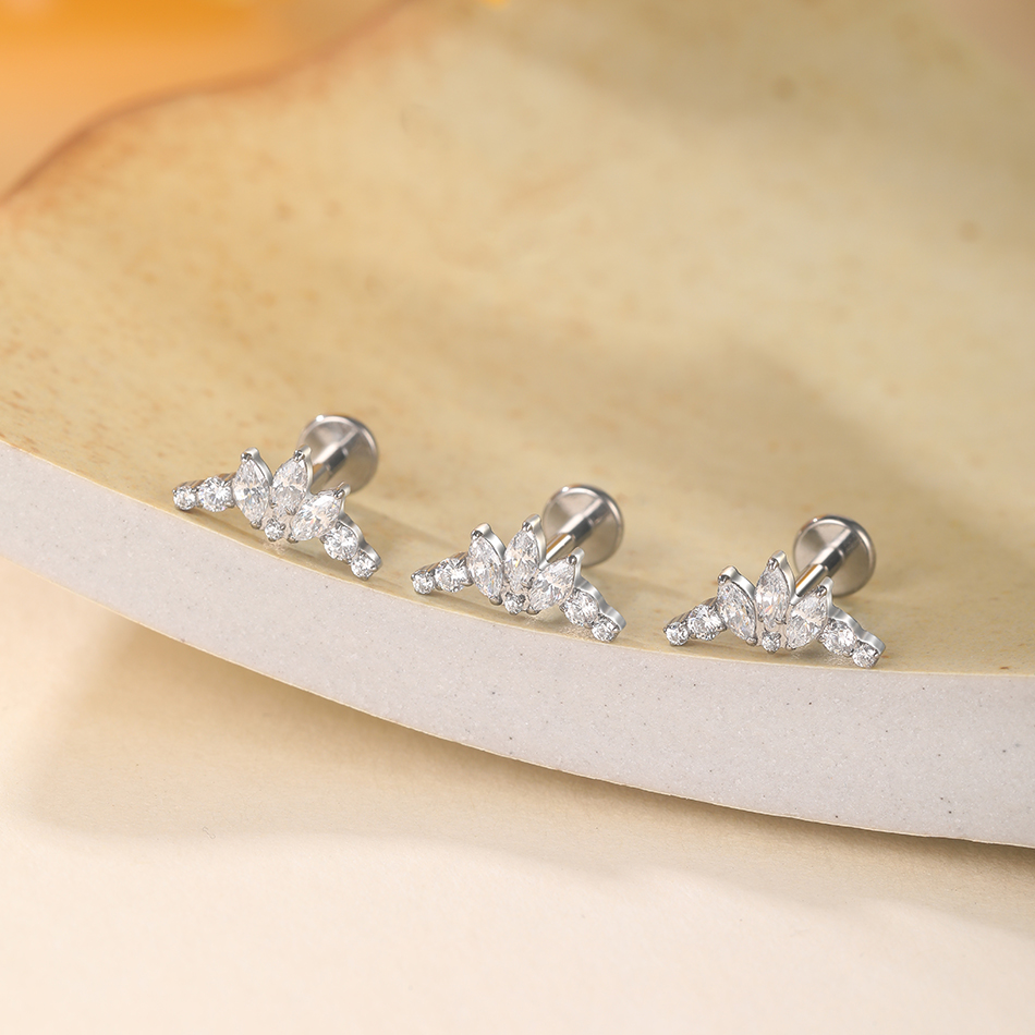 1/5Pcs G23 Titanium Ear Labret - Cluster Stud Ear avaliação e preço