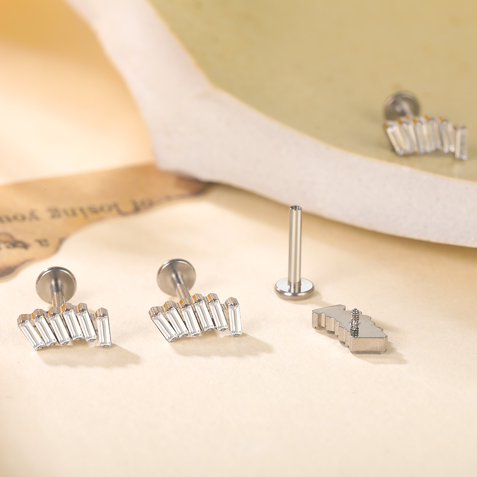 1/5Pcs G23 Titanium Ear Labret - Cluster Stud Ear avaliação e preço