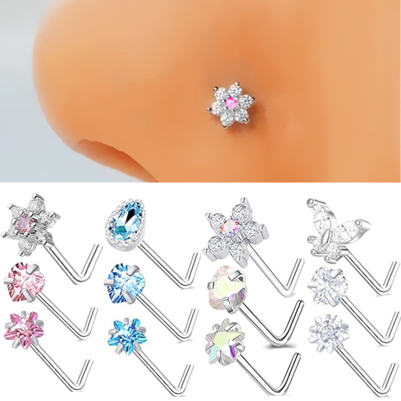 3PC Stainless Steel Flower Nos - Body Jewelry Indian avaliação e preço