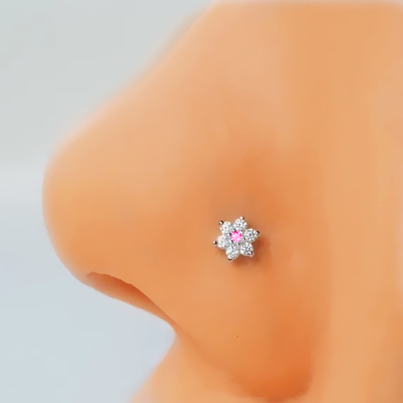 3PC Stainless Steel Flower Nos - Body Jewelry Indian avaliação e preço