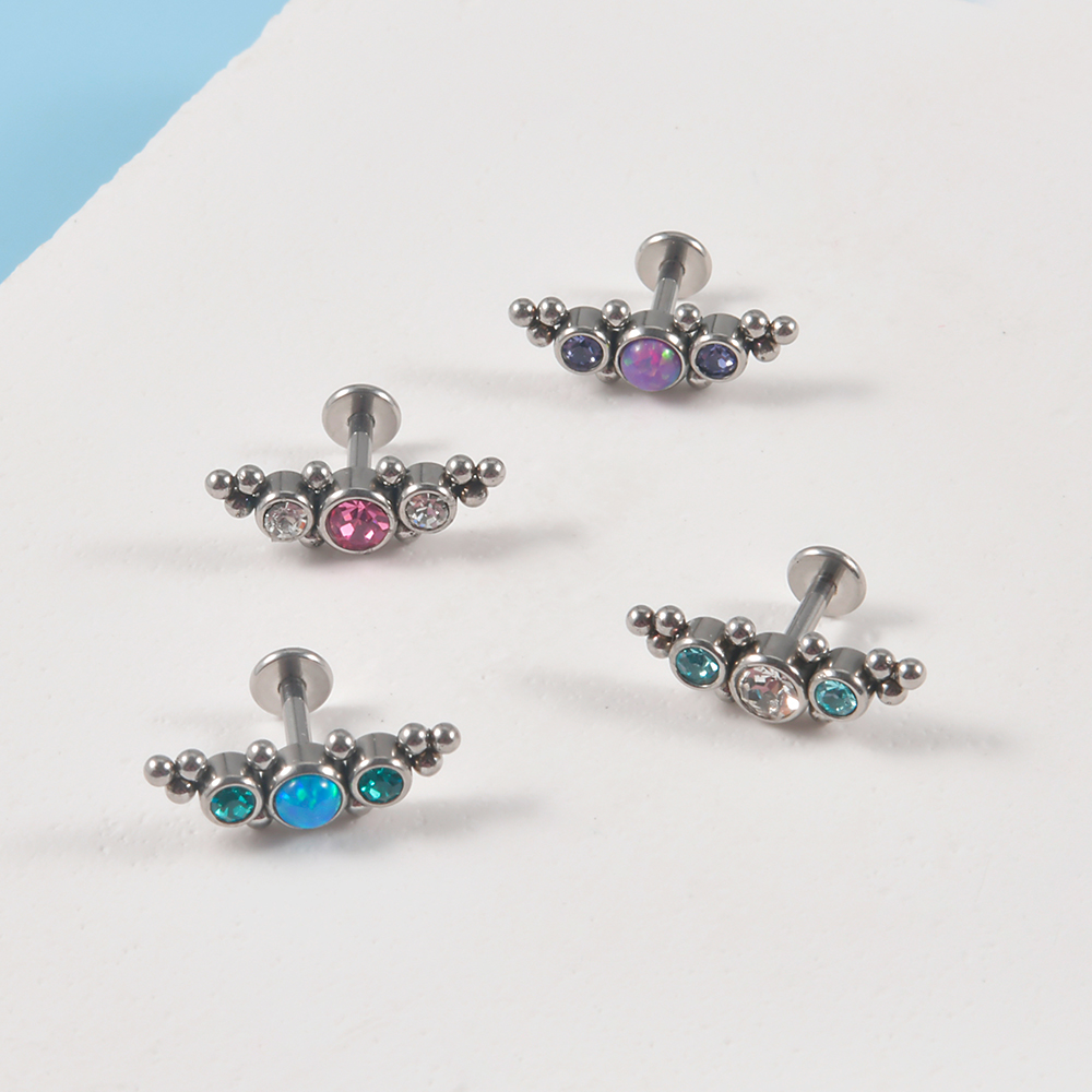 4PCS 316L Surgical Steel 16G   - Cluster Stud Ear avaliação e preço