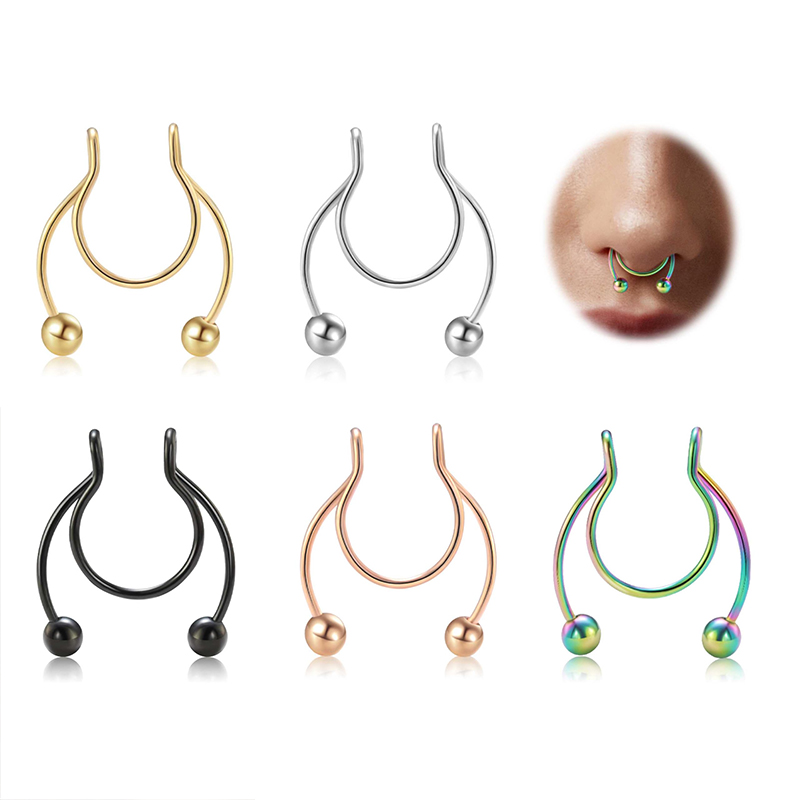 20G Fake Nose Rings Hoop Clip- - Body Jewelry Lip Ring avaliação e preço