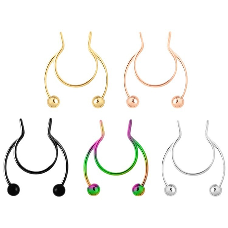 20G Fake Nose Rings Hoop Clip- - Body Jewelry Lip Ring avaliação e preço