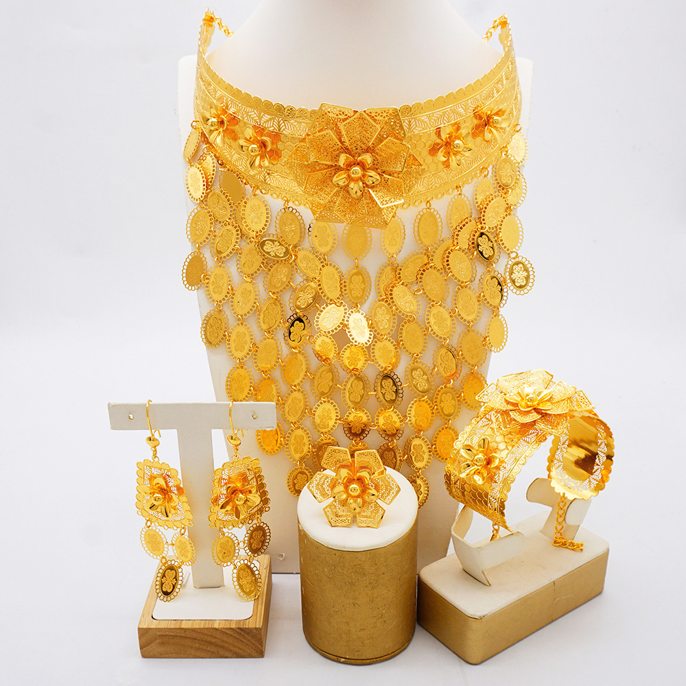 Gold Plated Long Broad body Ne - Body Jewelry Dubai avaliação e preço