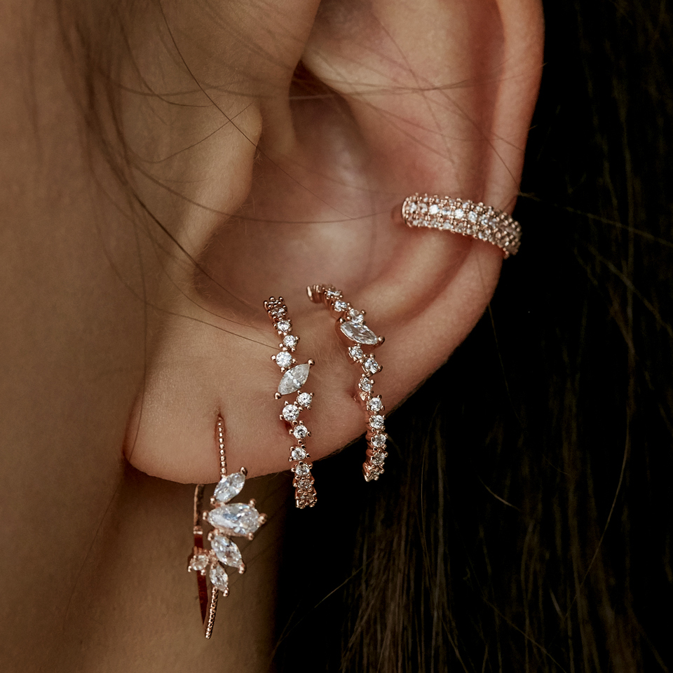 sparking bling cz cluster stud - Cluster Stud Ear avaliação e preço