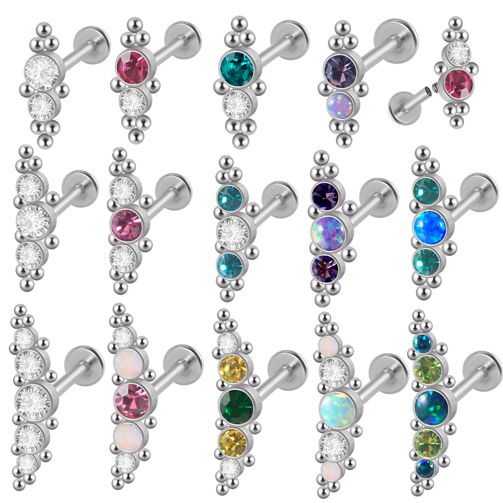 1PC 316L Surgical Steel 16G  C - Cluster Stud Ear avaliação e preço