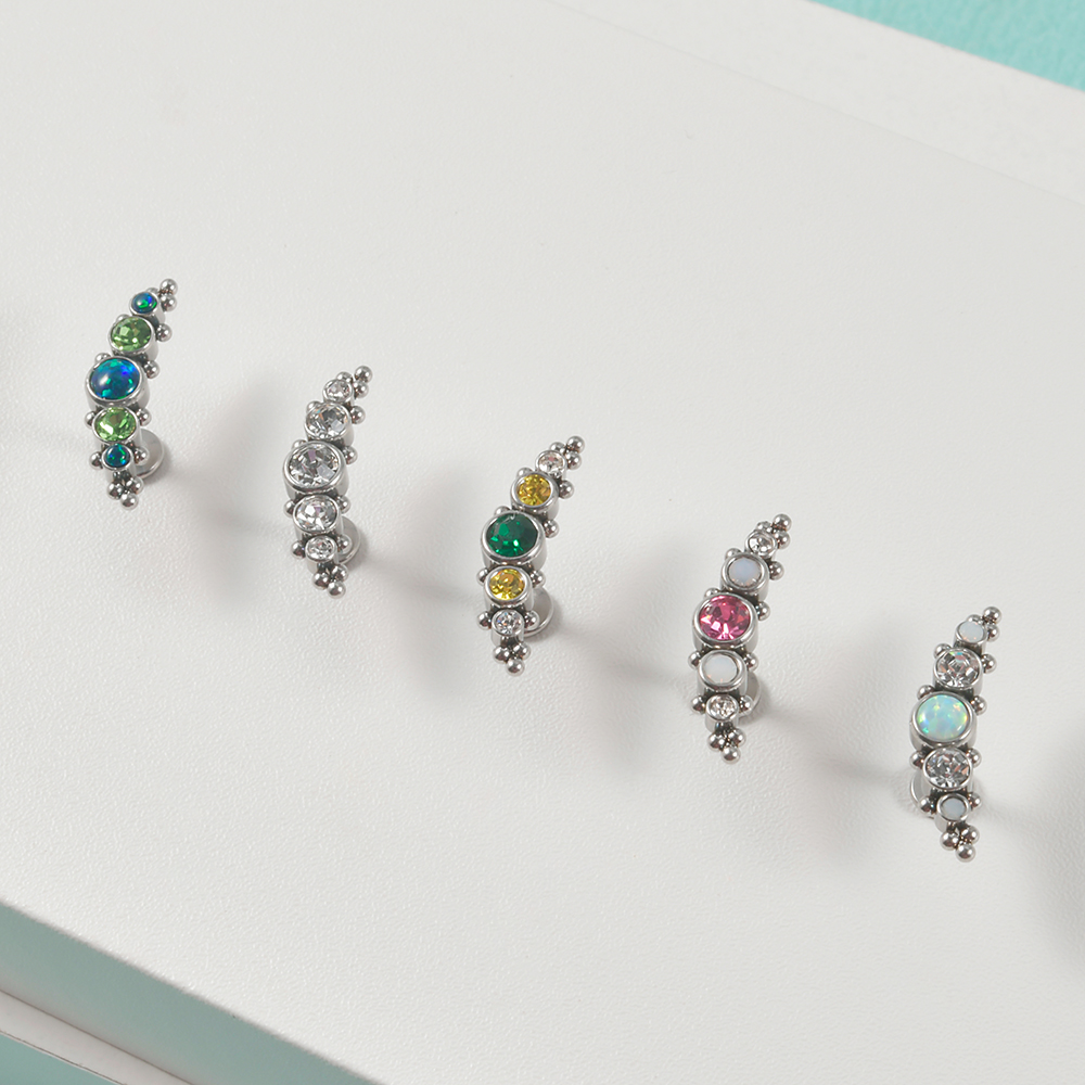 1PC 316L Surgical Steel 16G  C - Cluster Stud Ear avaliação e preço