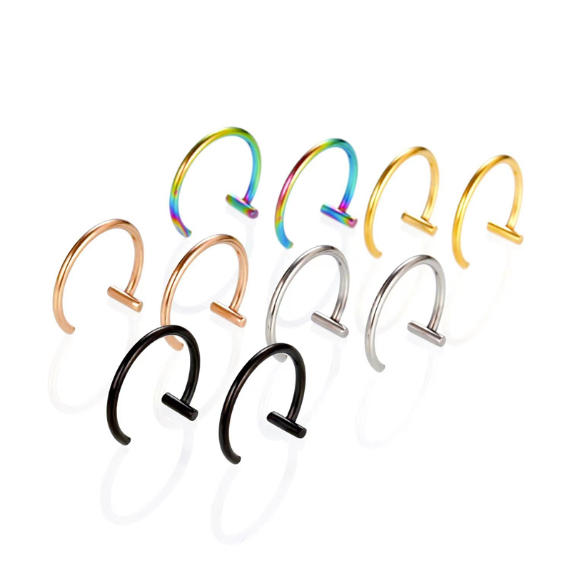 18G Surgical Steel Lip Ring Ha - Body Jewelry Lip Ring avaliação e preço
