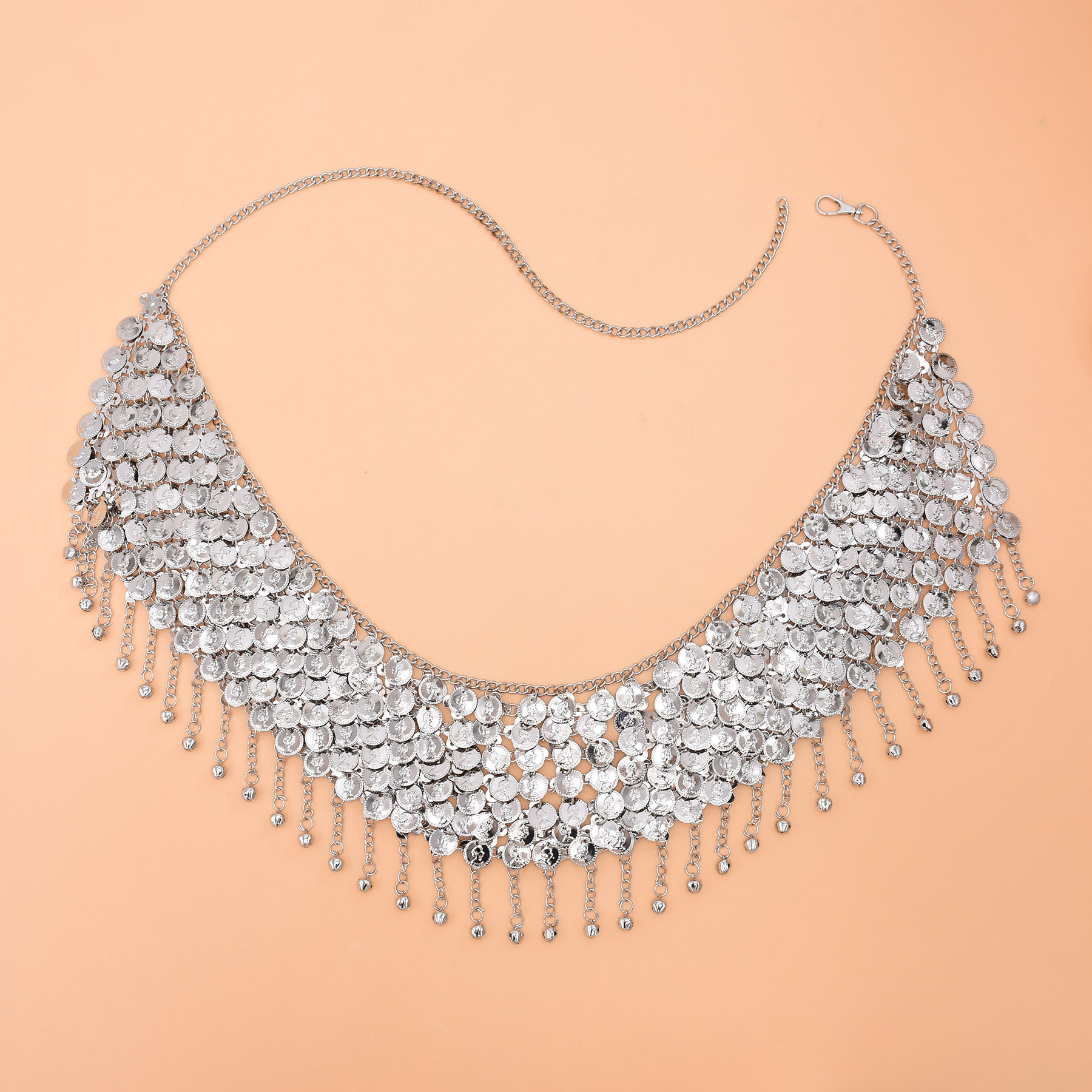 Silvery Bells Long Tassel Coin - Body Jewelry Indian avaliação e preço