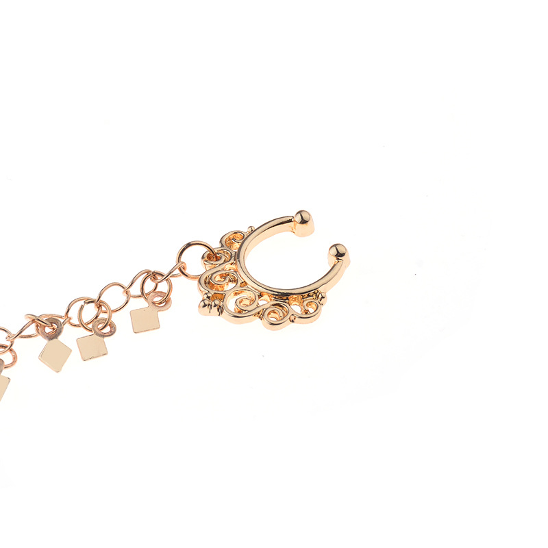 Nose Ring Chain, Hanging Disc  - Body Jewelry Indian avaliação e preço