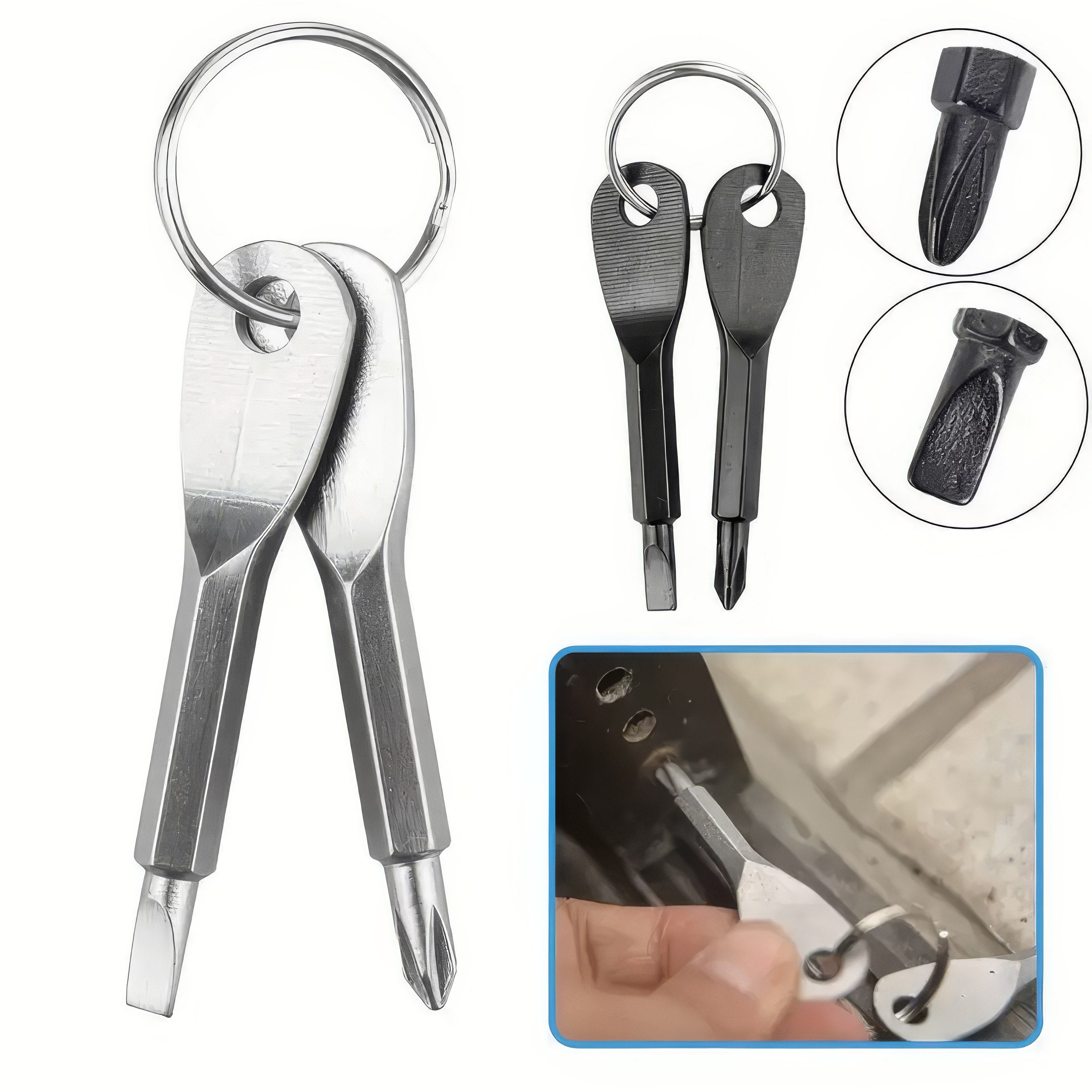 2 Keychain Screwdrivers in Bla - Body Jewelry Repair avaliação e preço