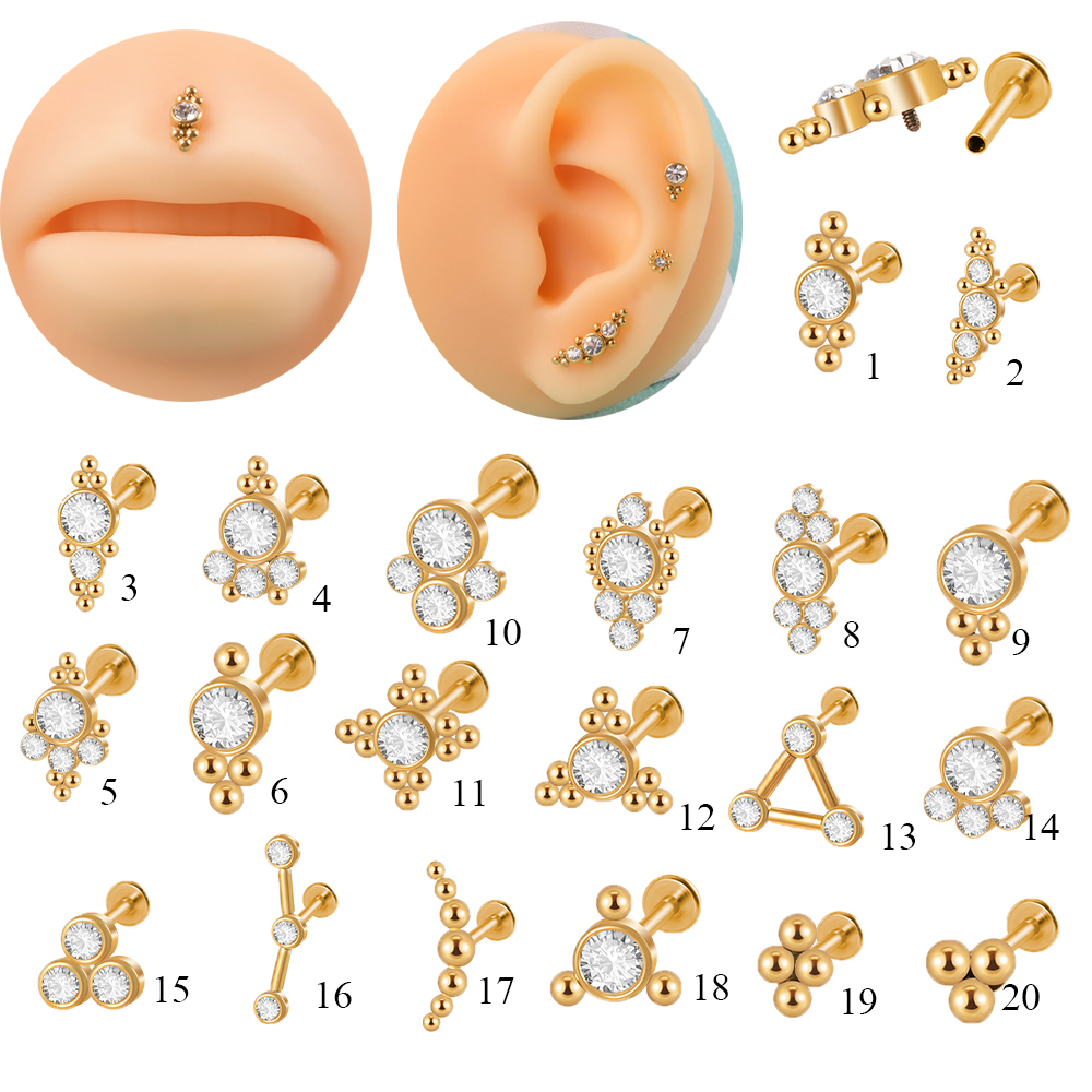 1PC Black Gold Silver Color St - Cluster Stud Ear avaliação e preço