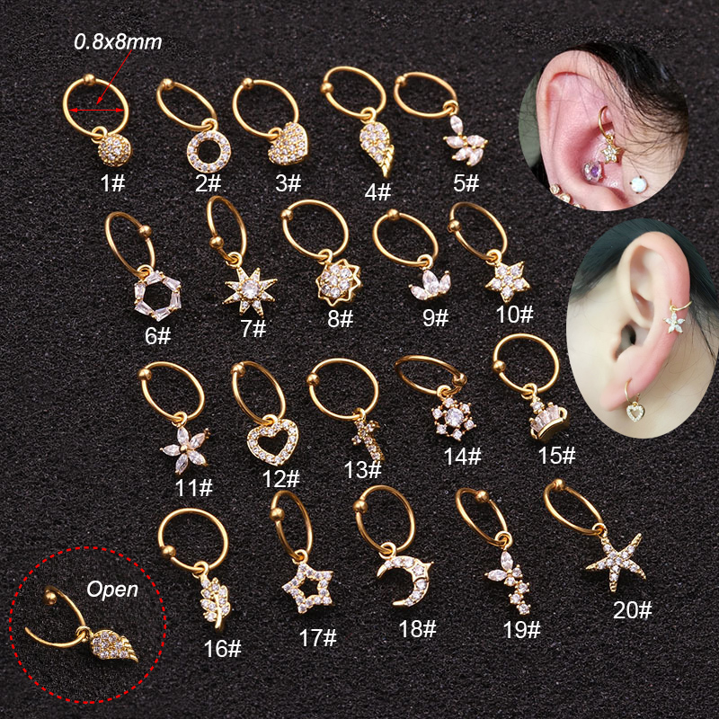 1Pc Universal ring Hoop earrin - Body Jewelry Universe avaliação e preço