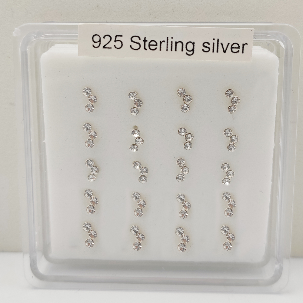 925 Sterling silver crystal no - Body Jewelry Indian avaliação e preço
