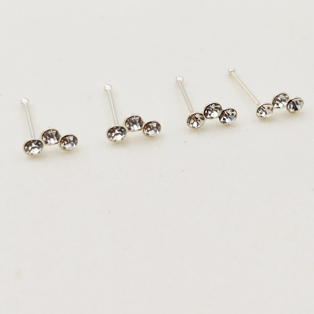 925 Sterling silver crystal no - Body Jewelry Indian avaliação e preço