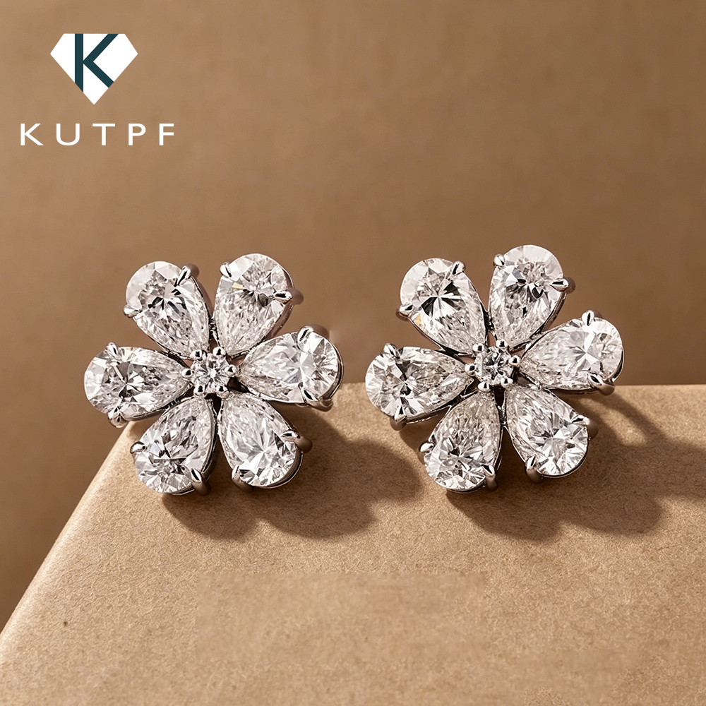 Cluster Flower Full Moissanite - Cluster Stud Ear avaliação e preço