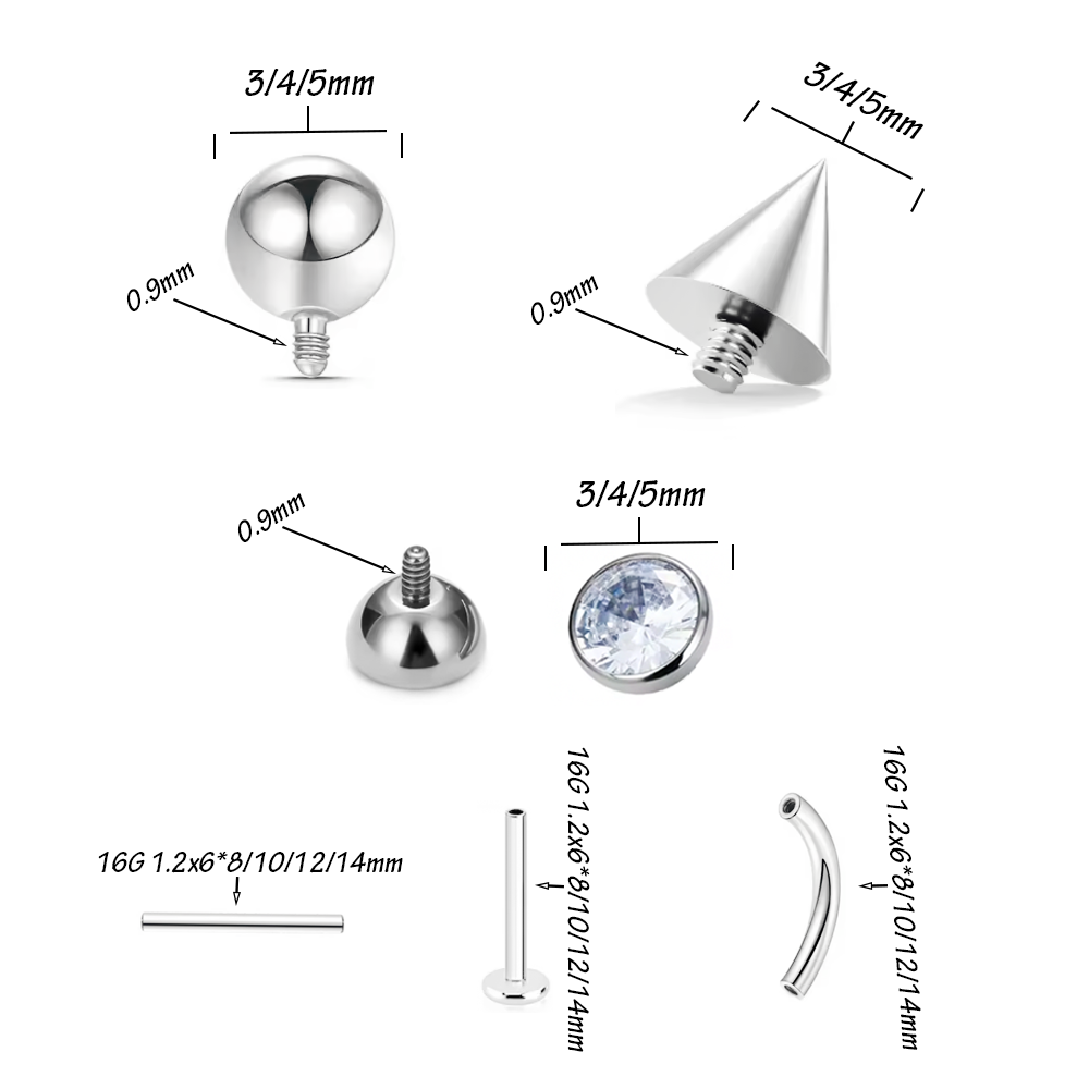 10/30/40pcs F136 Titanium Inne - Body Jewelry Universe avaliação e preço