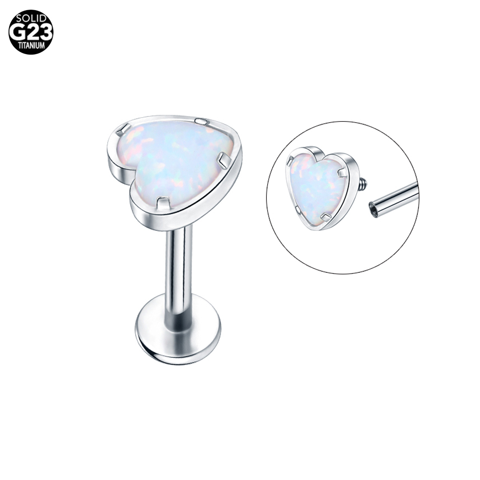 1PC Titanium 16G CZ Gem Labret - Cluster Stud Ear avaliação e preço
