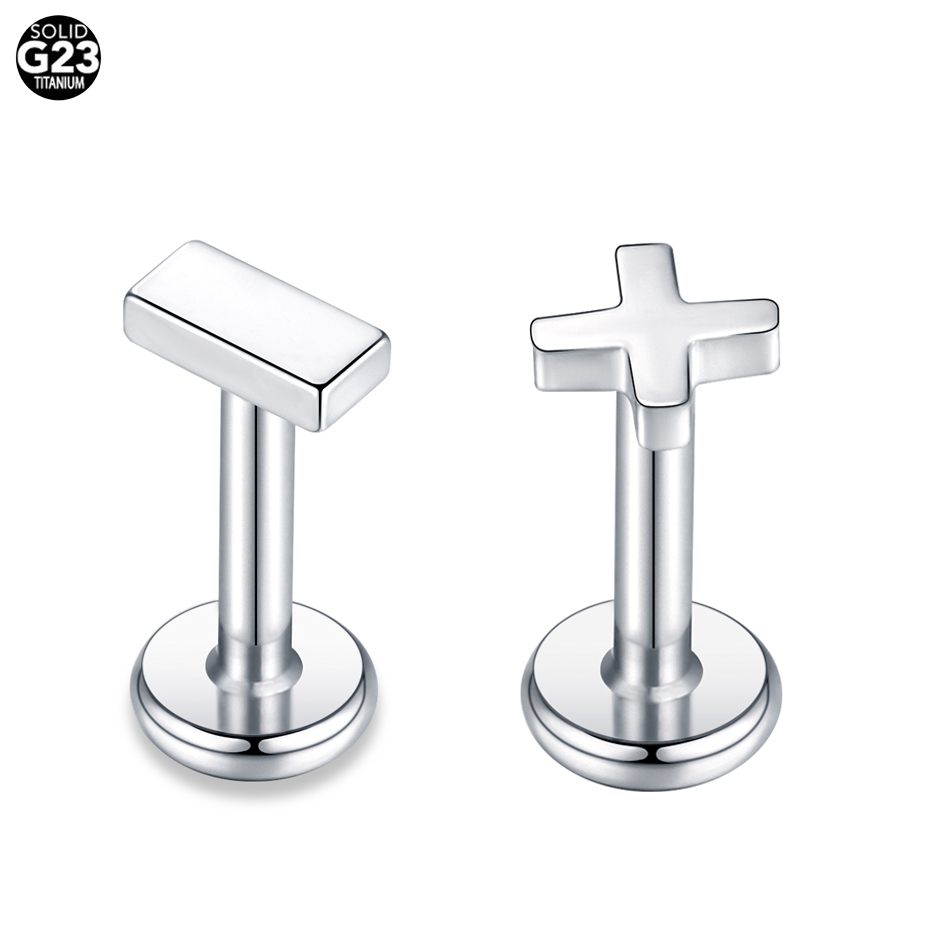 1PC Titanium 16G CZ Gem Labret - Cluster Stud Ear avaliação e preço